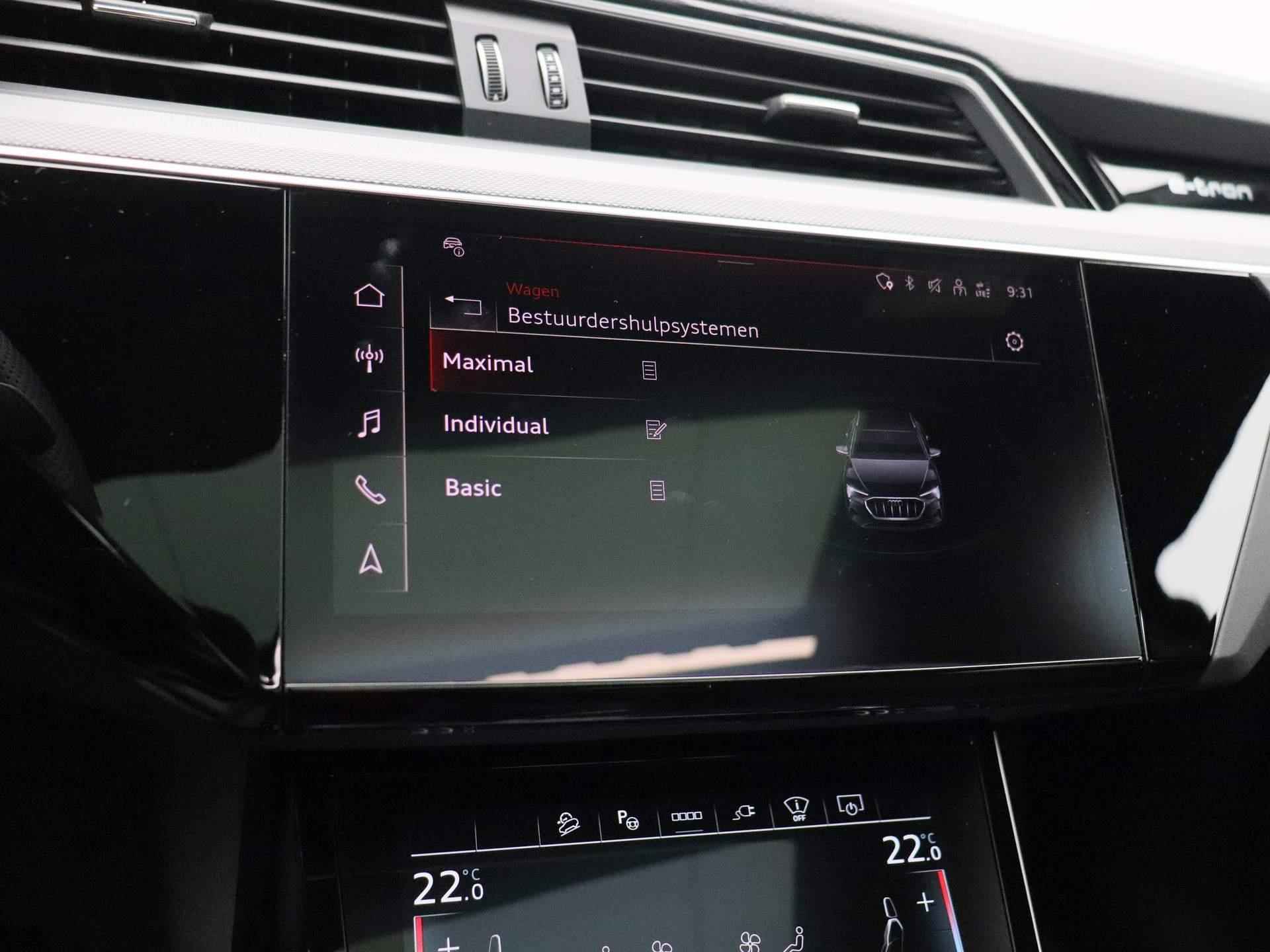 Audi Q8 Sportback e-tron 55 quattro S Edition 115 kWh | Automaat | Navigatie | 360 Camera | Panoramadak | Cruise Control | Head-up Display | Stoelverwarming | Lichtmetalen velgen | Climate Control | Bang & Olufsen 3D | - 37/54