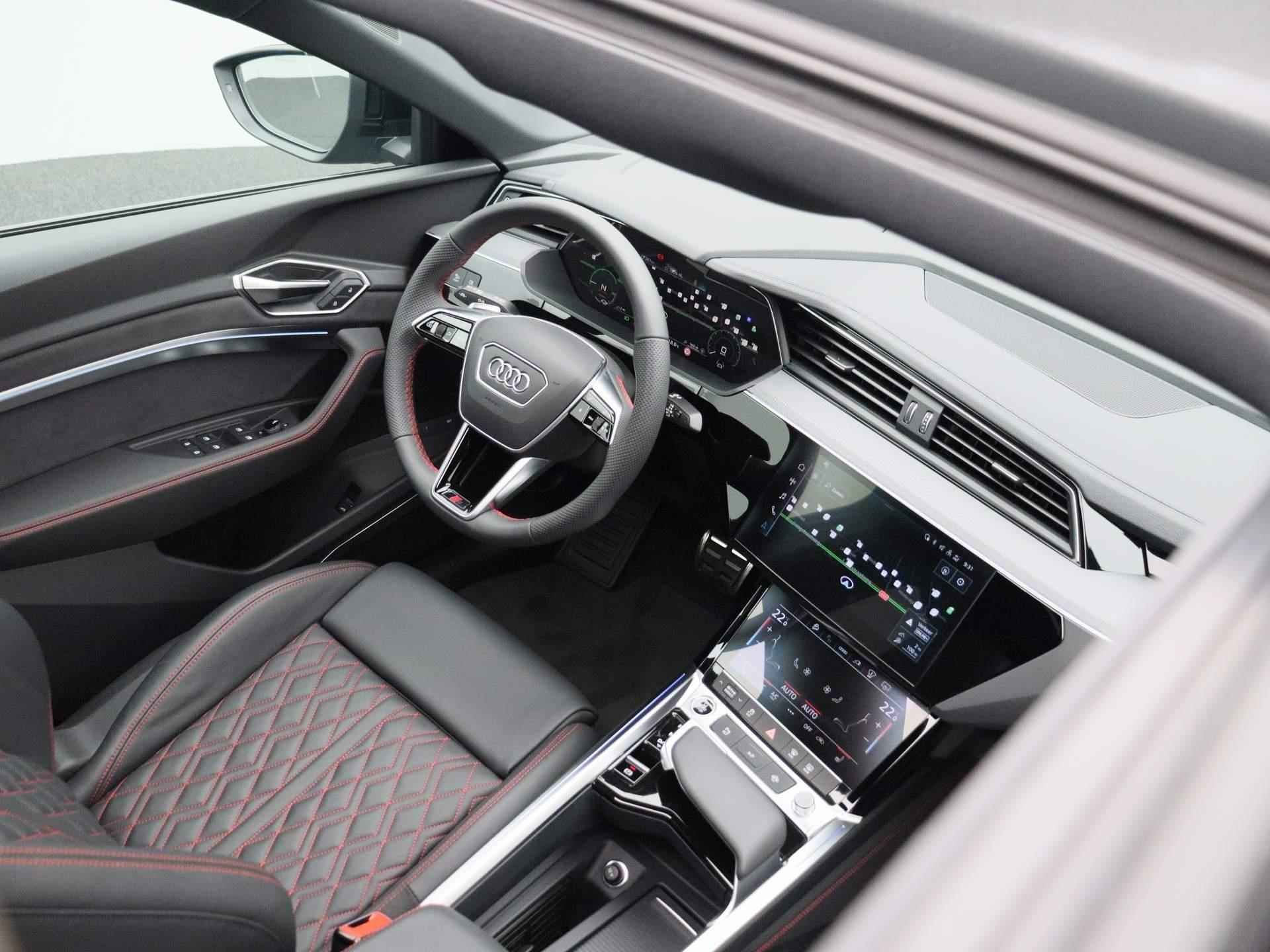 Audi Q8 Sportback e-tron 55 quattro S Edition 115 kWh | Automaat | Navigatie | 360 Camera | Panoramadak | Cruise Control | Head-up Display | Stoelverwarming | Lichtmetalen velgen | Climate Control | Bang & Olufsen 3D | - 48/54