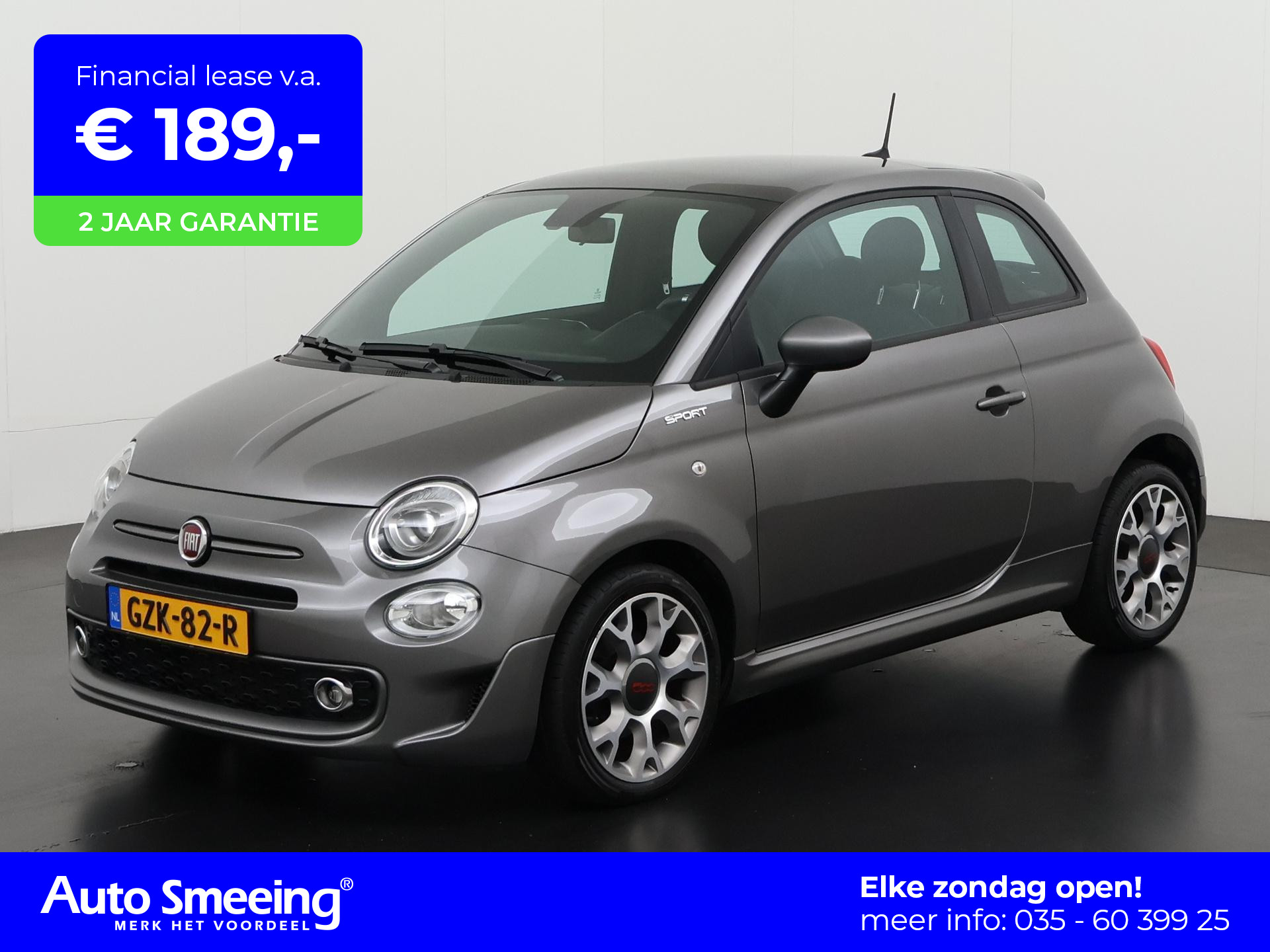 Fiat 500 1.0 Hybrid Sport | Panoramadak | Apple/Android Carplay | Zondag Open!