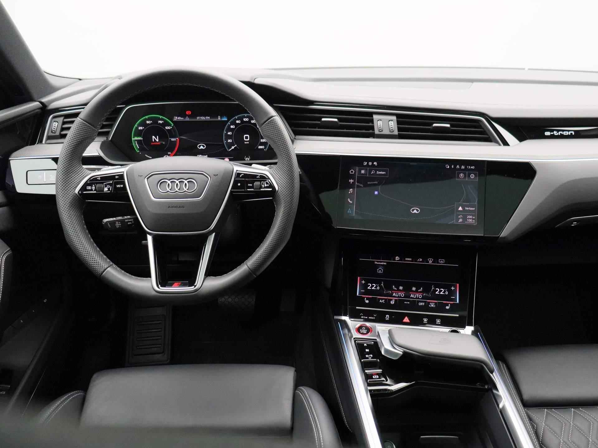 Audi e-tron S quattro 95 kWh 503 PK | Automaat | Navigatie | 360 Camera | Adaptive Cruise Control | Panoramadak | Stoelverwarming | Apple Carplay | Android Auto | Lichtmetalen velgen | Head-up Display | B&O Premium | - 8/61