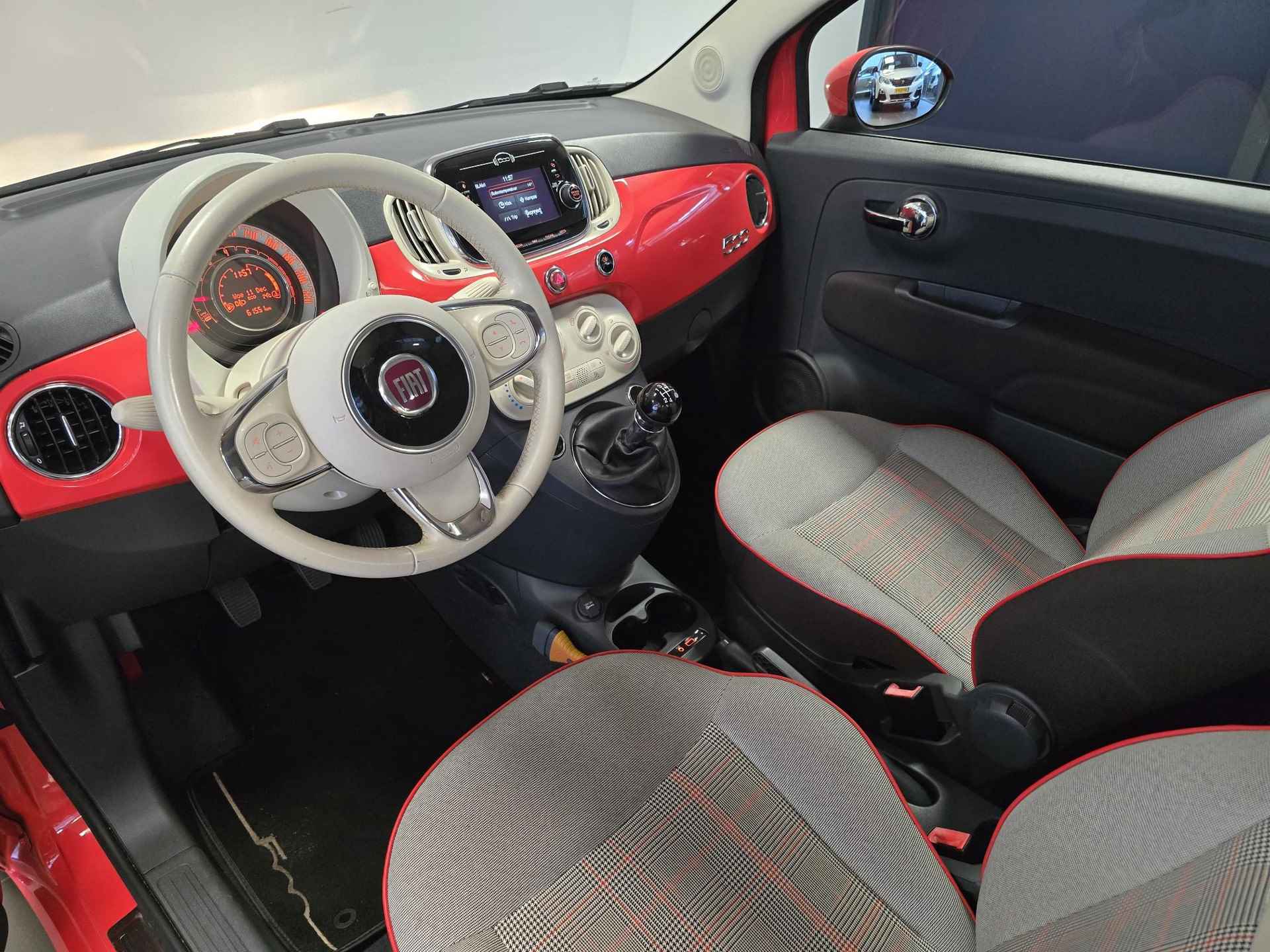 Fiat 500 Lounge 0.9 TwinAir TURBO 80pk | NAVI | AIRCO | PANODAK | DAB+ | LM-VELGEN | ROSSO CORALLO | - 13/51