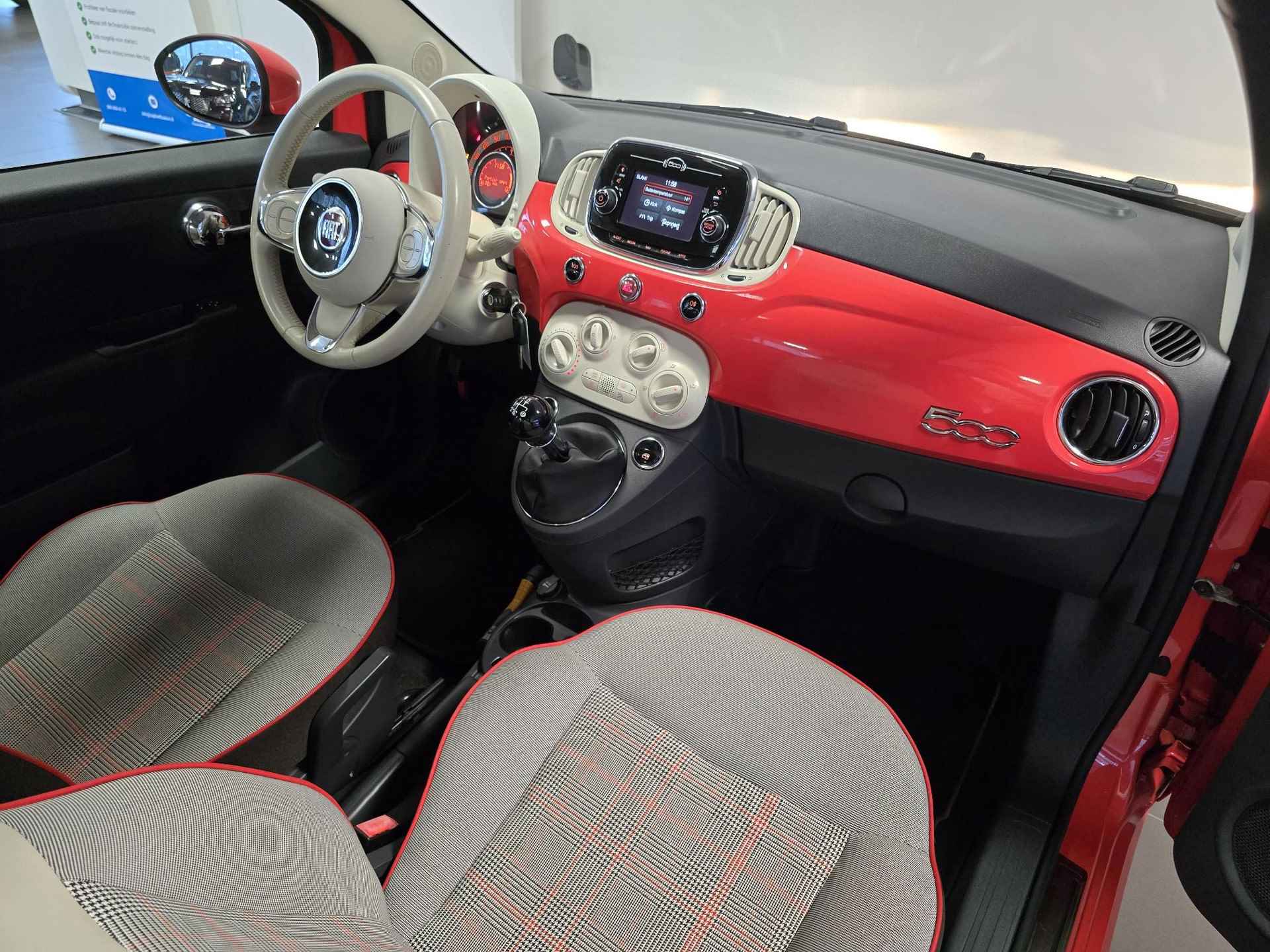 Fiat 500 Lounge 0.9 TwinAir TURBO 80pk | NAVI | AIRCO | PANODAK | DAB+ | LM-VELGEN | ROSSO CORALLO | - 15/51