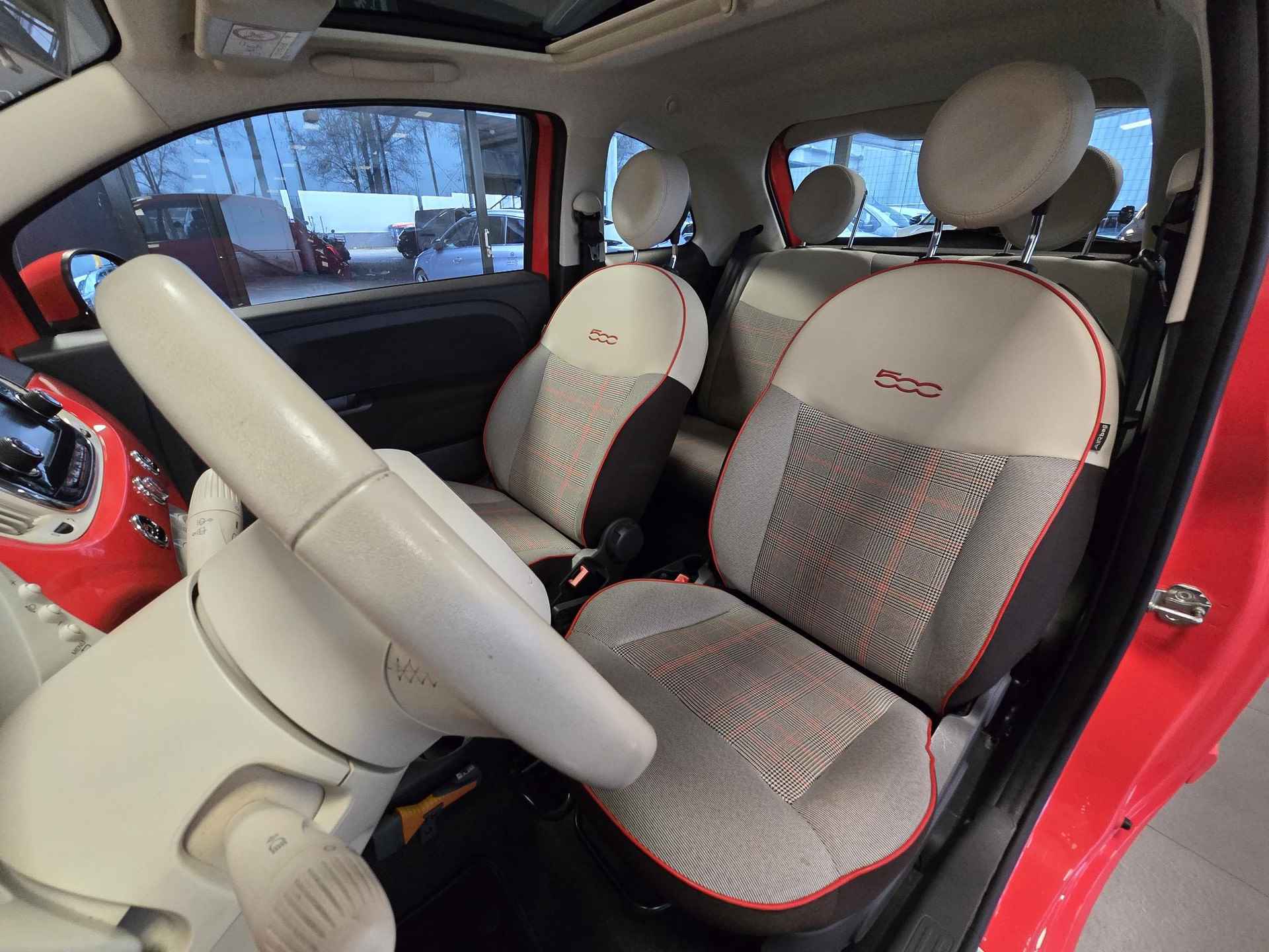 Fiat 500 Lounge 0.9 TwinAir TURBO 80pk | NAVI | AIRCO | PANODAK | DAB+ | LM-VELGEN | ROSSO CORALLO | - 16/51