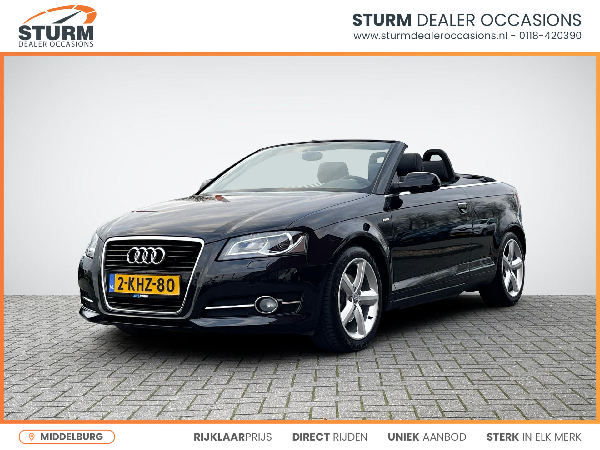 Audi A3 Cabriolet 1.2 TFSI Ambition Pro Line S NL-Auto + Lage KM-Stand | Elek. Cabriodak | Sportstoelen | Navigatie | Stoelverwarming | Xenon | Climate Control | Rijklaarprijs!