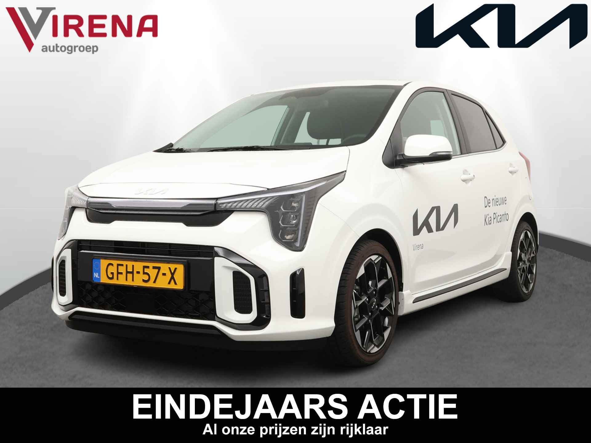 Kia Picanto 1.0 DPI GT-Line - Navigatie - Climate Control - Stoelverwarming - Schuifdak - Fabrieksgarantie tot 07-2031 - 1/47