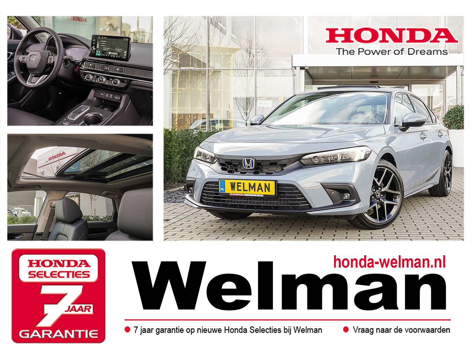 Honda Civic 2.0i e:HEV ADVANCE - HYBRID - AKTIE - NIEUW - DIRECT RIJDEN!!