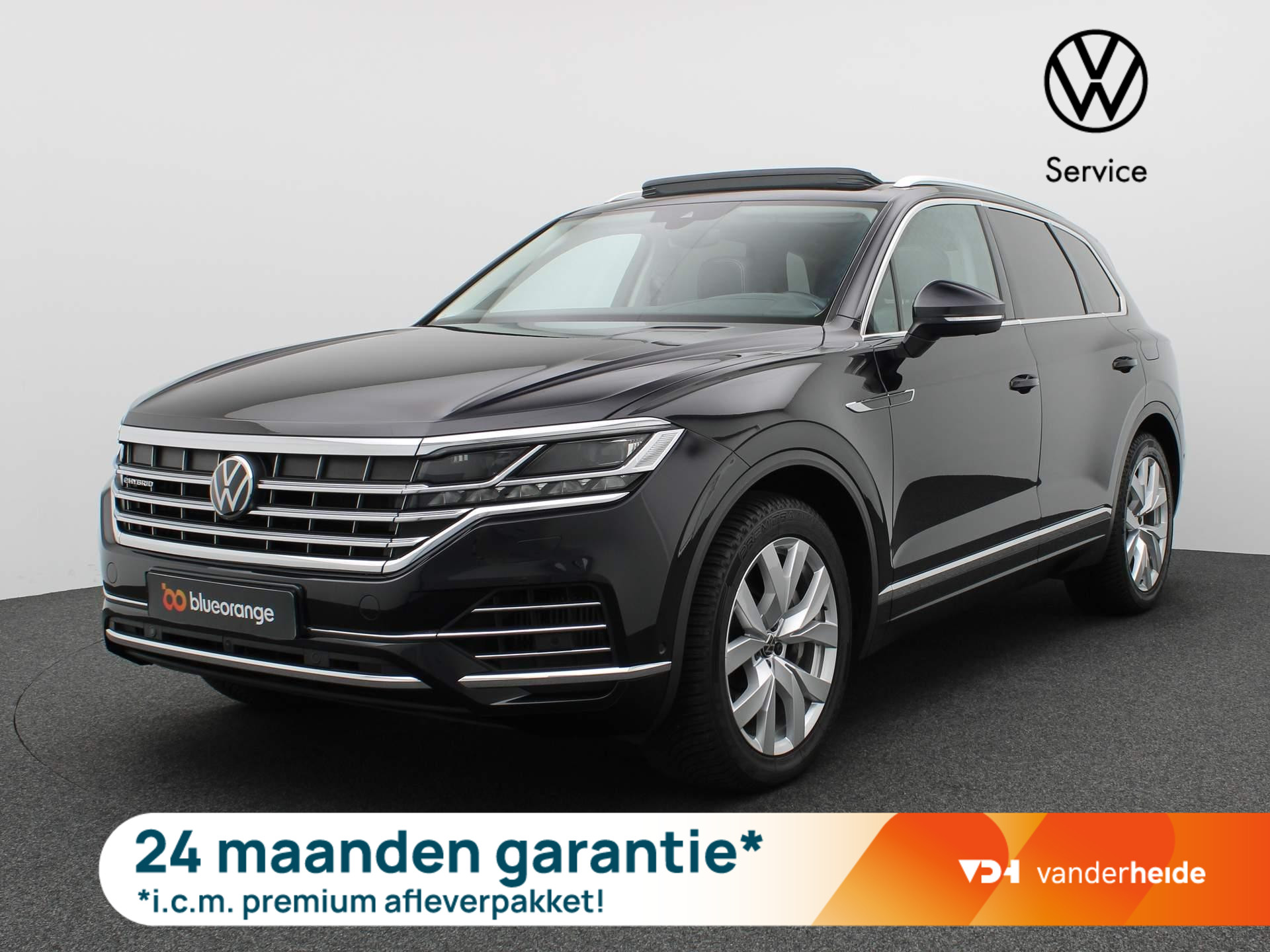 Volkswagen Touareg 3.0 TSi eHybrid Elegance 4MOTION 340PK DSG Panoramadak, trekhaak, 360 gr. camera, leder, stoel-verwarming/ventilatie,  luchtvering, head-up, Dynaudio, 20" lichtmetaal