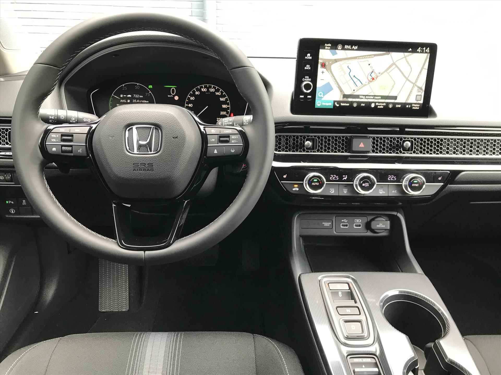 HONDA Civic 2.0 HYBRID 184PK Automaat Elegance | Navigatie & Carplay | Adaptieve Cruisecontrol | LED Verlichting | Climatecontrol | Parkeercamera | Stoelverwarmin - 5/26