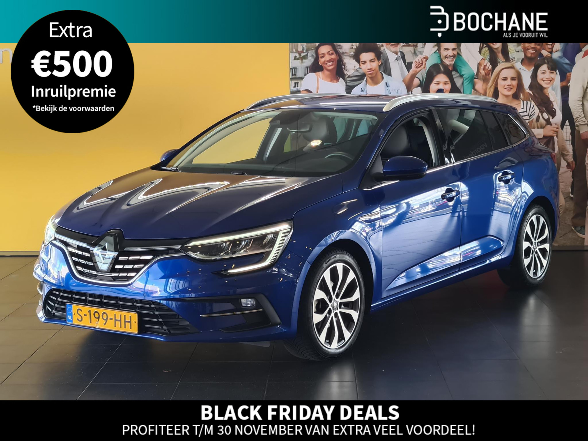 Renault Mégane Estate 1.3 TCe 140 EDC Techno AUTOMAAT | NAVIGATIE | ACHTERUITRIJCAMERA | PARKERSENSOREN VOOR-EN ACHTER | TREKHAAK | BLIS-SYSTEEM | LICHTMETALEN VELGEN MET ALL SEASON BANDEN