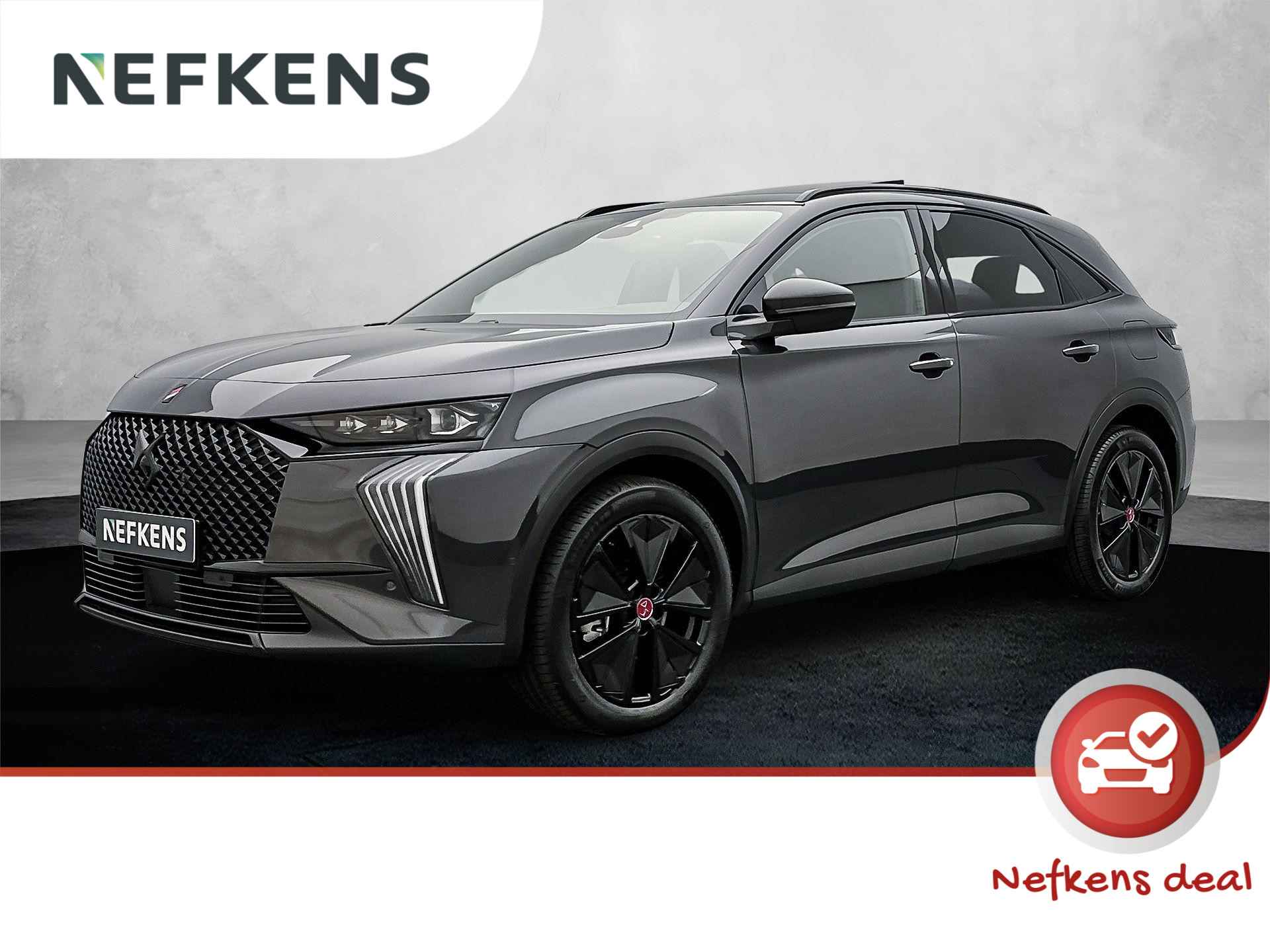 DS 7 SUV E-Tense Performance Line+ 225 pk Automaat | Navigatie | Panoramadak | Achteruitrijcamera | Parkeersensoren Voor en Achter | Alcantara Bekleding | Full-LED Koplampen | Keyless Entry/Start | Trekhaak | Dodehoek Detectie | 19" Lichtmetalen Velgen | Apple Carplay/Android Auto | - 1/34