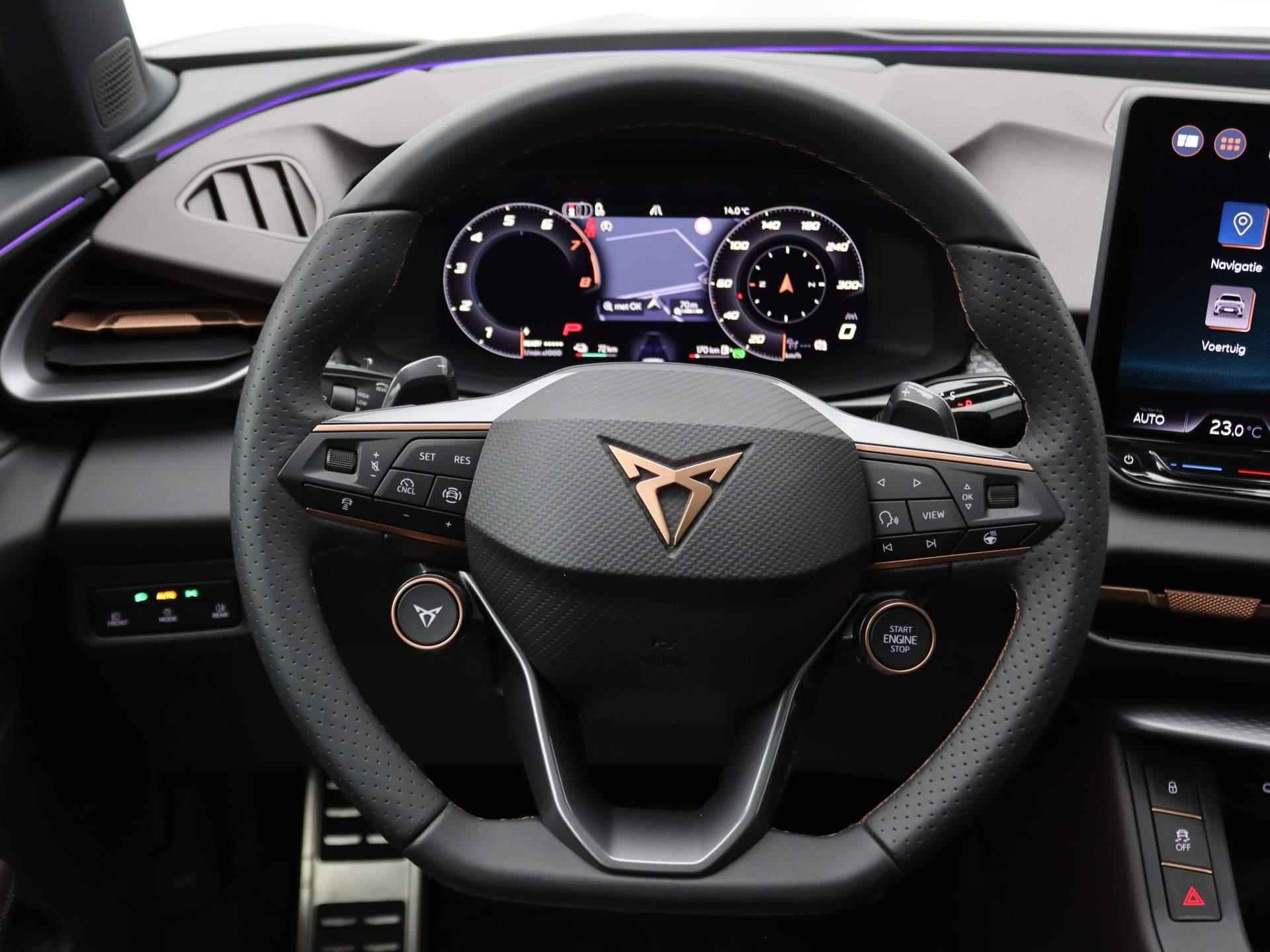 CUPRA Terramar 1.5 TSI e-Hybrid VZ Performance 272PK DSG Matrix-led, Sennheiser audio, 360gr. camera, Head-up display, panoramadak, keyless, side assist, Volleder, Stoel-stuurverwarming, Virtual pedal, 20" lichtmetaal - 18/60