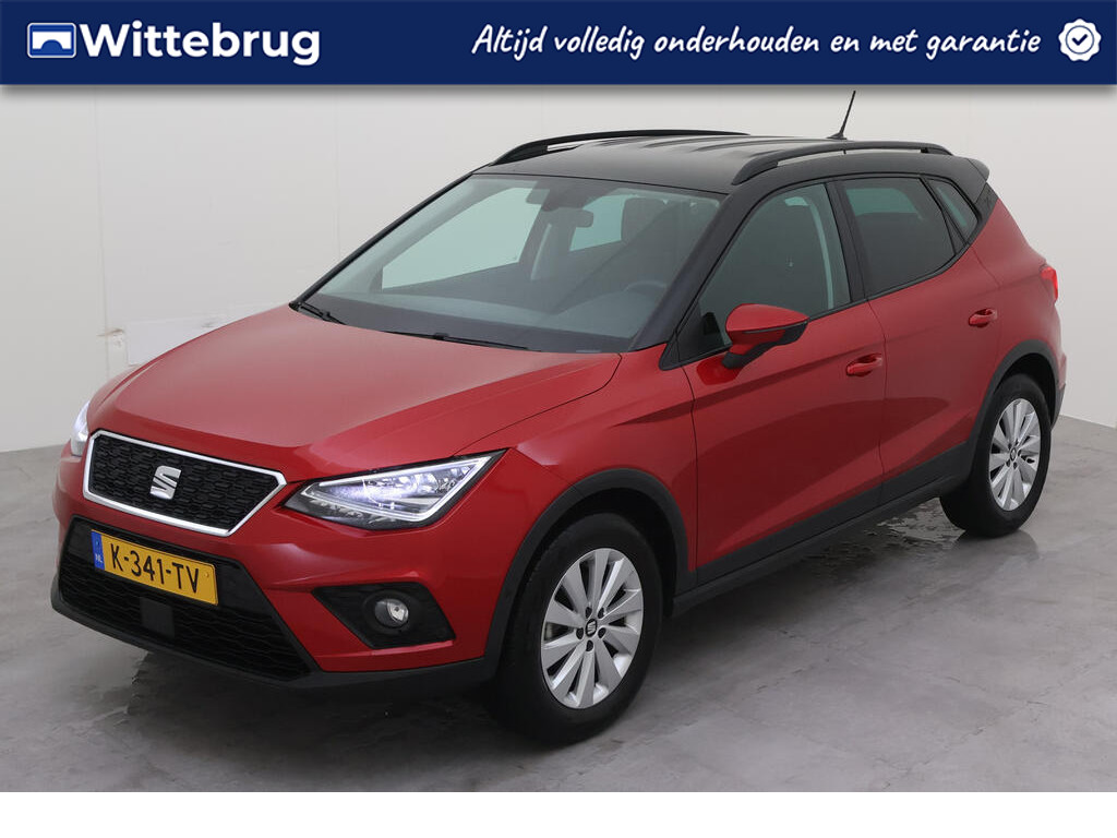 SEAT Arona 1.0 TSI Style Business Intense Plus /Metallic/ Zwart dak/ Digitale Cockpit/ Led/ Velours Int./ Camera/ Climatronic/ Navigatie/Parkeersensor/ 16 lmv