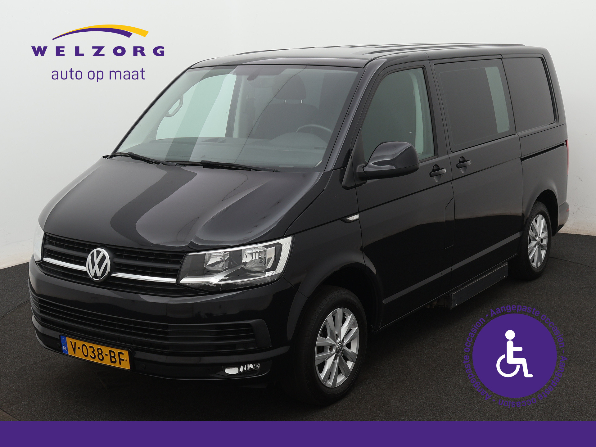 Volkswagen Transporter 2.0 TDI L1H2 Highline Rolstoellift zijkant | Handbedrijfsrem en segmentgas