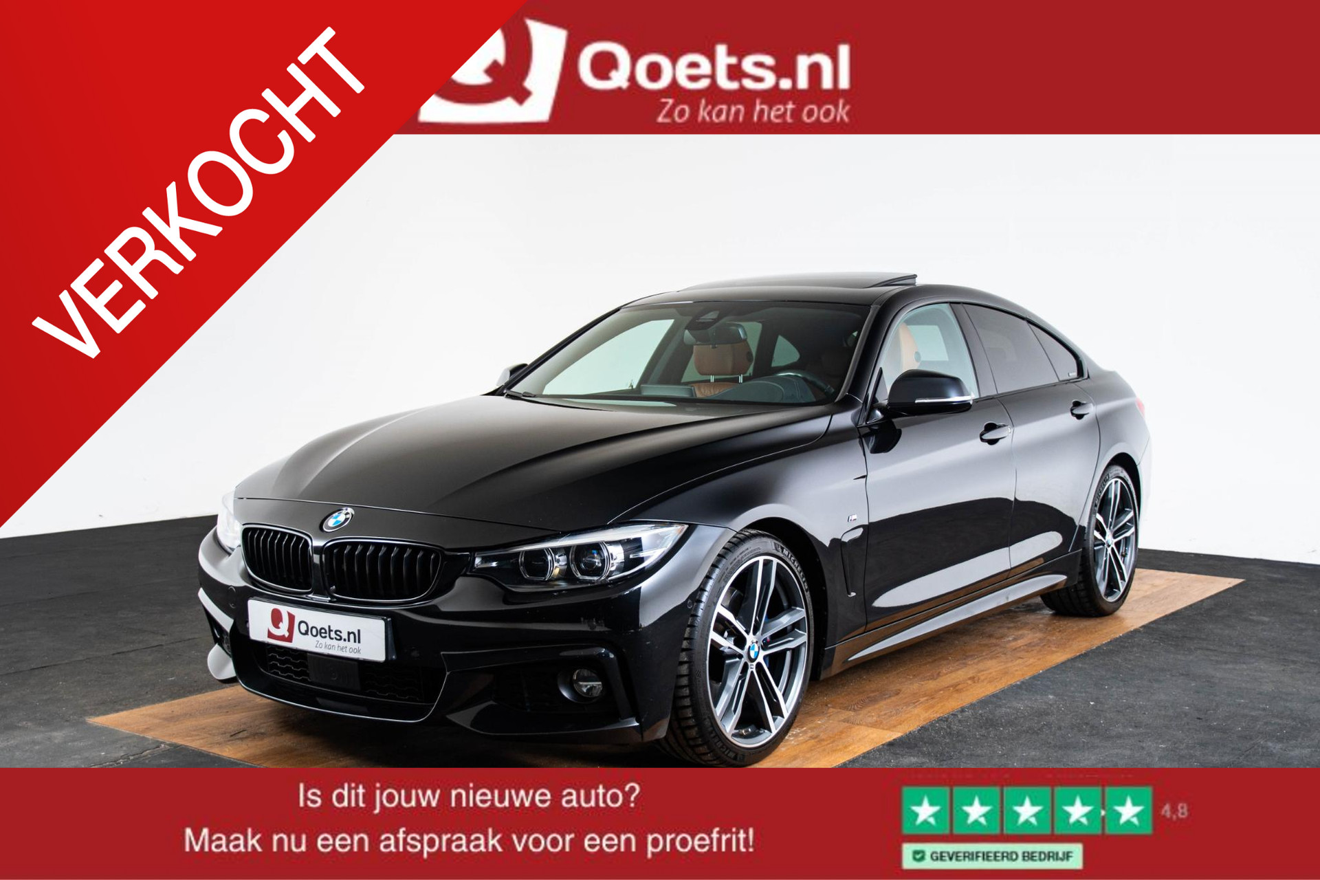 BMW 4-serie Gran Coupé 420i High Executive M Sport - schuif-/kanteldak - Comfort Access - Park Assistant - Elektrische verstelbare/verwarmde Stoelen - Head Up - Hifi - Getinte Ruiten - Middenarmsteun voor -