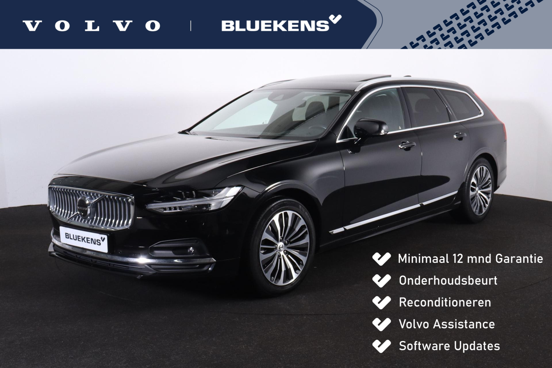 Volvo V90 B5 Inscription - Panoramisch schuif-/kanteldak - Intellisafe Assist/Surround - Bowers & Wilkins Audio - Head-up Display - Elektrisch bedienbare voorstoelen - Lederen bekleding - Verwarmbare voorstoelen - Getint glas - 360 graden camera - 4-Zone Climate Control - Draadloos telefoonlader